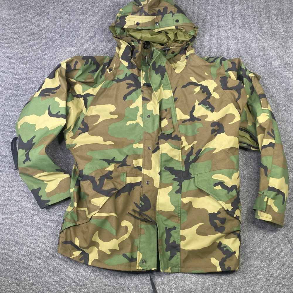 US Military ECWCS Gen 1 Woodland Camo Parka Cold Weather Jacket Medium Regular
